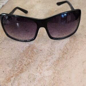 Halston Vintage Square Frame Black Sunglasses